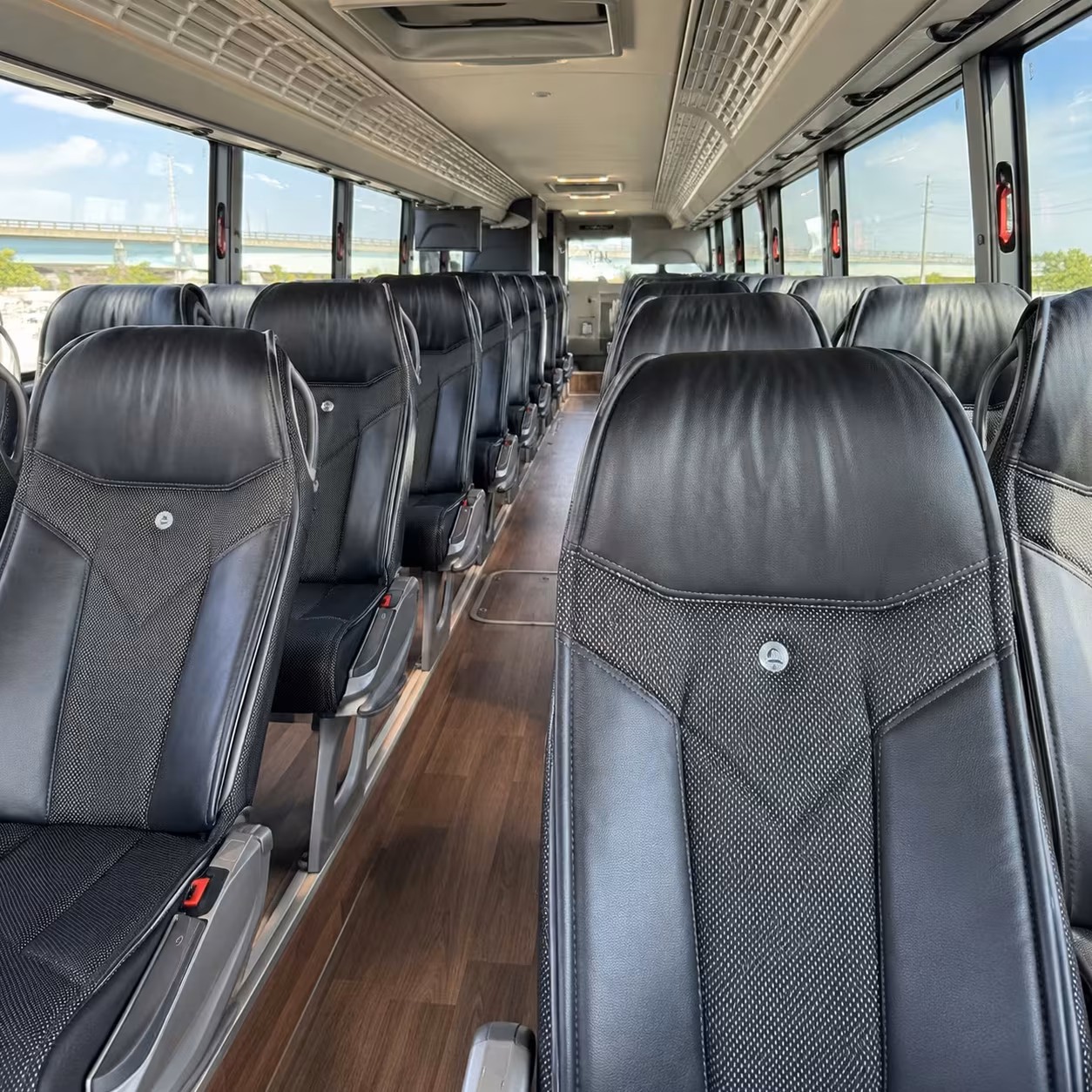 lawrence charter bus rental interior