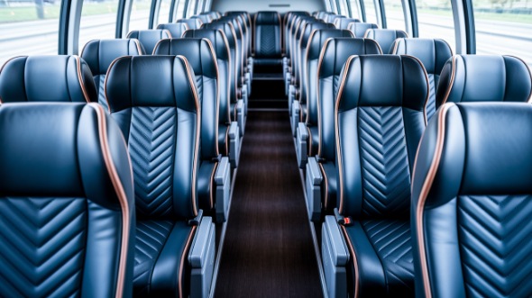 lawrence 55 passenger charter bus inside