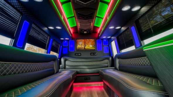 party bus rental interior lawrence